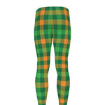 St. Patrick's Day Buffalo Check Print Men's leggings