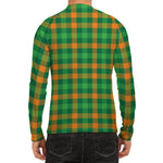 St. Patrick's Day Buffalo Check Print Men's Long Sleeve Rash Guard