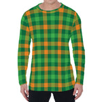 St. Patrick's Day Buffalo Check Print Men's Long Sleeve T-Shirt