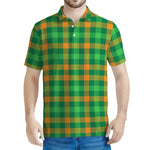 St. Patrick's Day Buffalo Check Print Men's Polo Shirt