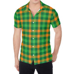 St. Patrick's Day Buffalo Check Print Men's Shirt