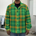 St. Patrick's Day Buffalo Check Print Men's Shirt Jacket