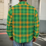 St. Patrick's Day Buffalo Check Print Men's Shirt Jacket