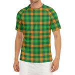 St. Patrick's Day Buffalo Check Print Men's Short Sleeve Rash Guard