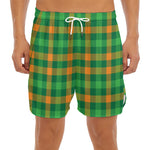 St. Patrick's Day Buffalo Check Print Men's Split Running Shorts