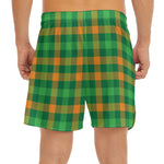 St. Patrick's Day Buffalo Check Print Men's Split Running Shorts