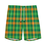 St. Patrick's Day Buffalo Check Print Men's Sports Shorts