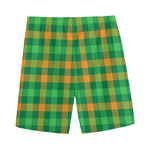 St. Patrick's Day Buffalo Check Print Men's Sports Shorts