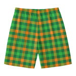 St. Patrick's Day Buffalo Check Print Men's Swim Trunks