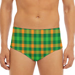 St. Patrick's Day Buffalo Check Print Men's Triangle Swim Briefs