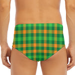 St. Patrick's Day Buffalo Check Print Men's Triangle Swim Briefs