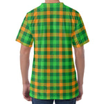 St. Patrick's Day Buffalo Check Print Men's Velvet T-Shirt