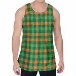 St. Patrick's Day Buffalo Check Print Men's Velvet Tank Top