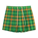 St. Patrick's Day Buffalo Check Print Mesh Shorts
