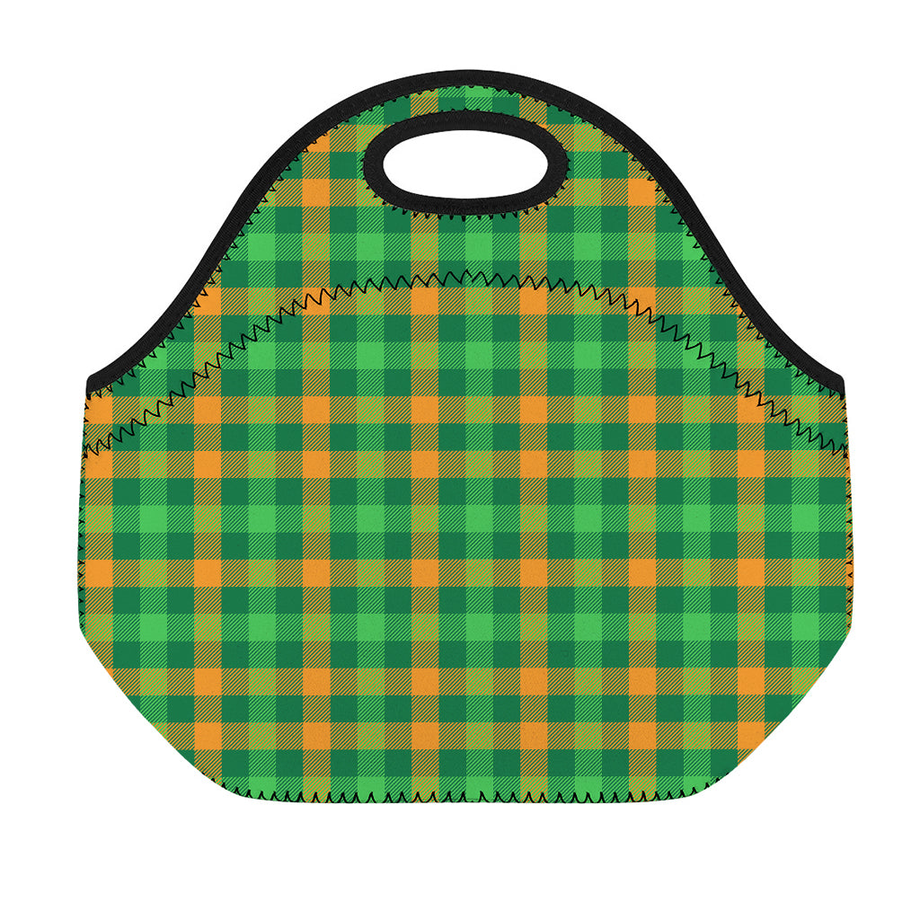 St. Patrick's Day Buffalo Check Print Neoprene Lunch Bag