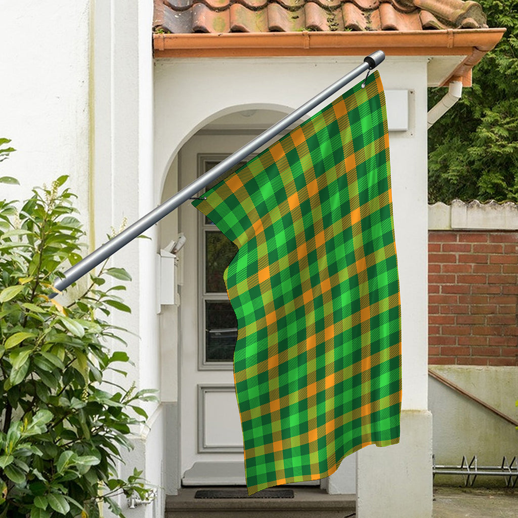St. Patrick's Day Buffalo Check Print Polyester Flag