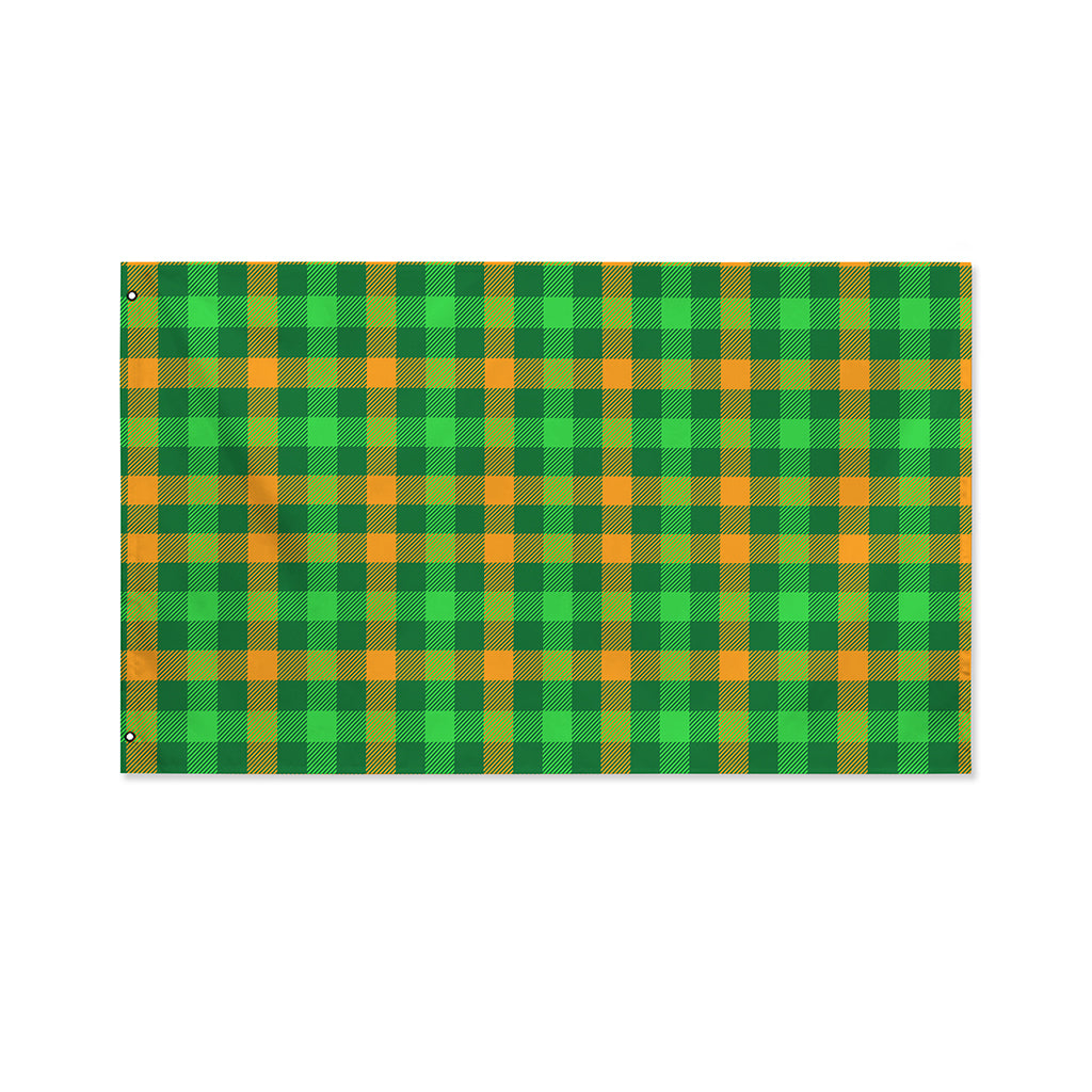 St. Patrick's Day Buffalo Check Print Polyester Flag