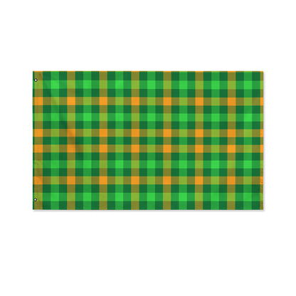St. Patrick's Day Buffalo Check Print Polyester Flag