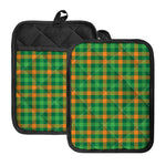 St. Patrick's Day Buffalo Check Print Pot Holders With Pocket