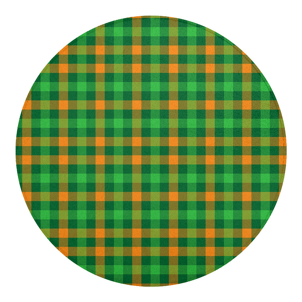 St. Patrick's Day Buffalo Check Print Round Blanket