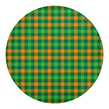 St. Patrick's Day Buffalo Check Print Round Blanket