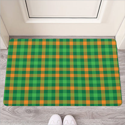St. Patrick's Day Buffalo Check Print Rubber Doormat
