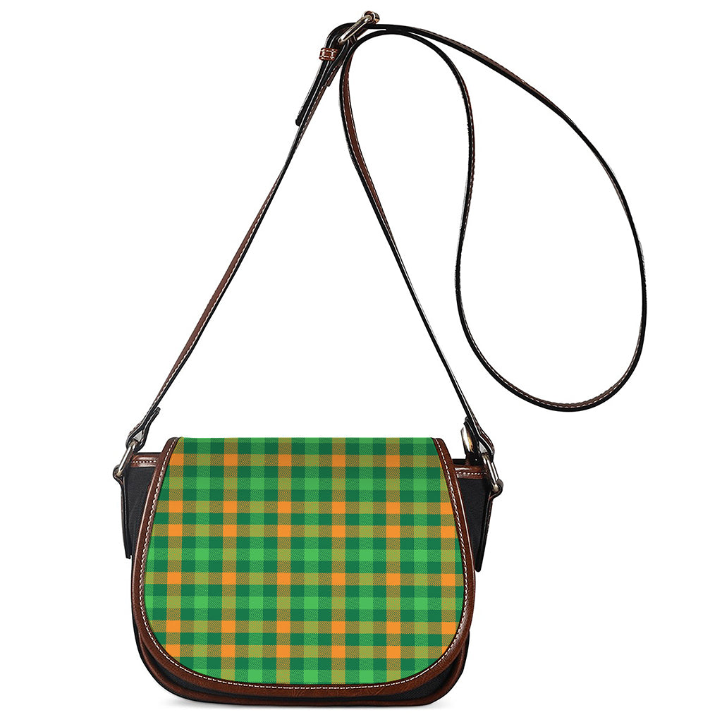 St. Patrick's Day Buffalo Check Print Saddle Bag