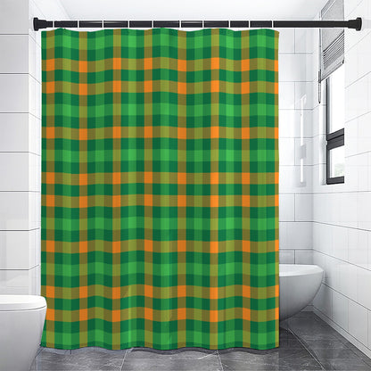 St. Patrick's Day Buffalo Check Print Shower Curtain