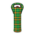 St. Patrick's Day Buffalo Check Print Single Neoprene Wine Tote