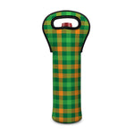 St. Patrick's Day Buffalo Check Print Single Neoprene Wine Tote