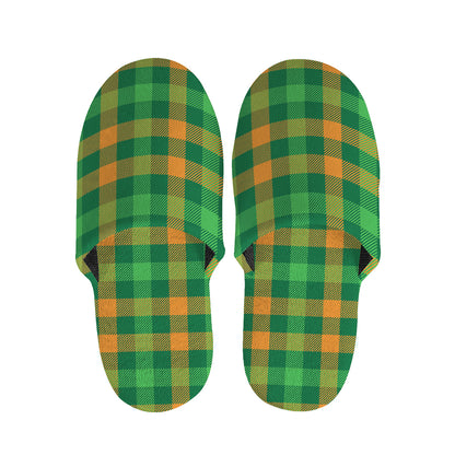 St. Patrick's Day Buffalo Check Print Slippers