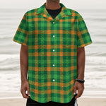 St. Patrick's Day Buffalo Check Print Textured Short Sleeve Shirt