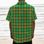 St. Patrick's Day Buffalo Check Print Textured Short Sleeve Shirt