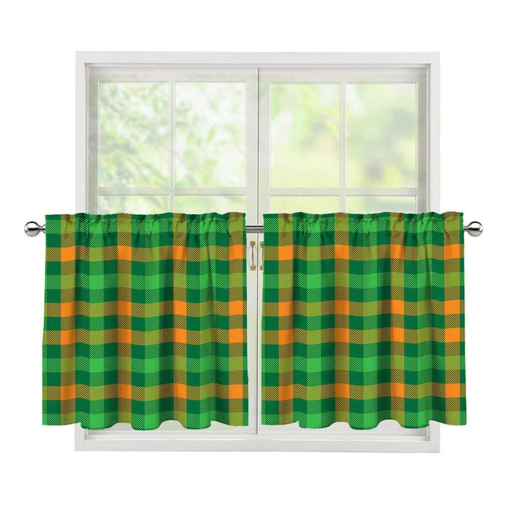 St. Patrick's Day Buffalo Check Print Tier Curtains