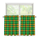 St. Patrick's Day Buffalo Check Print Tier Curtains
