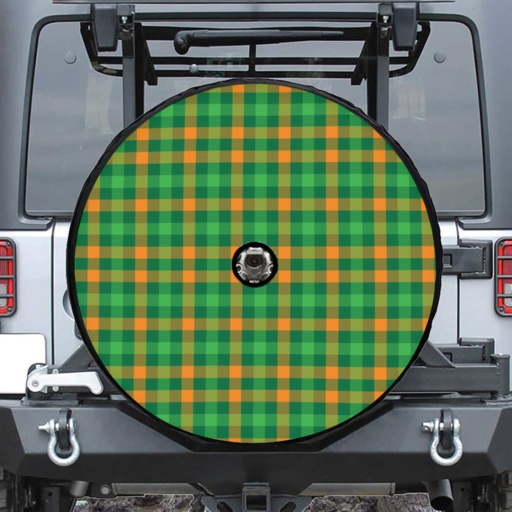 St. Patrick's Day Buffalo Check Print Tire Cover With Camera Hole