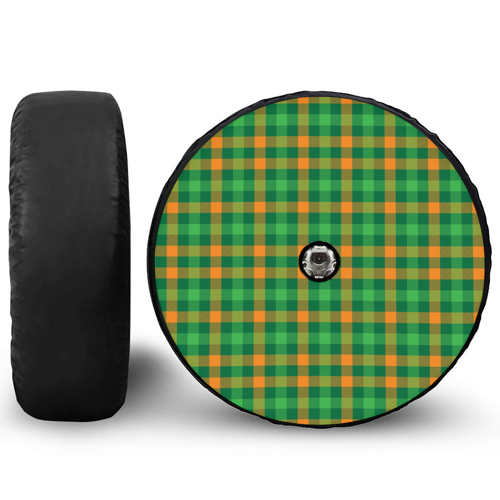 St. Patrick's Day Buffalo Check Print Tire Cover With Camera Hole