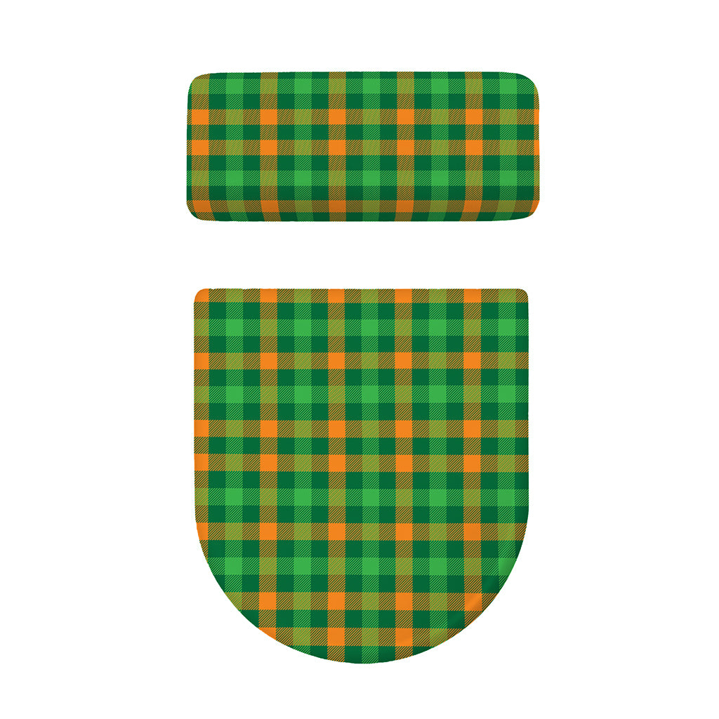 St. Patrick's Day Buffalo Check Print Toilet Lid And Tank Cover Set