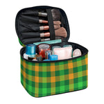 St. Patrick's Day Buffalo Check Print Travel Makeup Bag