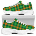 St. Patrick's Day Buffalo Check Print White Chunky Shoes