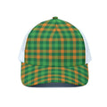 St. Patrick's Day Buffalo Check Print White Mesh Trucker Hat