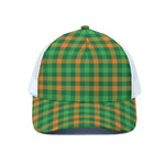 St. Patrick's Day Buffalo Check Print White Mesh Trucker Cap