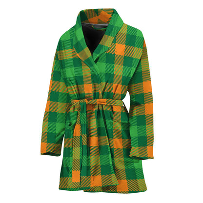 St. Patrick's Day Buffalo Check Print Women's Bathrobe