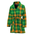 St. Patrick's Day Buffalo Check Print Women's Bathrobe