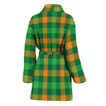 St. Patrick's Day Buffalo Check Print Women's Bathrobe