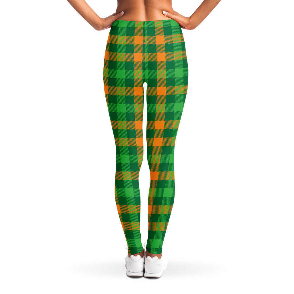 St. Patrick's Day Buffalo Check Print Women's Leggings