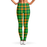 St. Patrick's Day Buffalo Check Print Women's Leggings