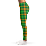 St. Patrick's Day Buffalo Check Print Women's Leggings