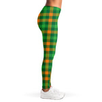St. Patrick's Day Buffalo Check Print Women's Leggings