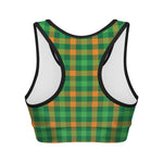 St. Patrick's Day Buffalo Check Print Women's Sports Bra
